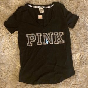Charcoal Grey Tee with Silver Bling by Pink VS